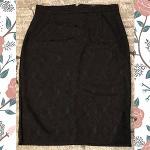 Black lace pencil skirt